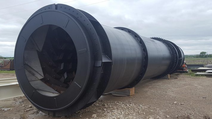 IAC dual feed rotary frac sand dryer body IAC dual feed rotary frac sand dryer body